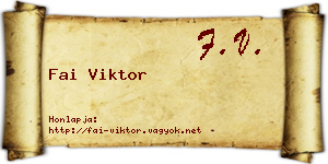 Fai Viktor névjegykártya